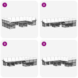 vidaXL Tuinbank Set 11 st Zwart en Donkergrijs poly rattan