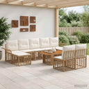 vidaXL Tuinbank Set 10 st Zwart en Donkergrijs poly rattan