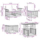 vidaXL Tuinbank Set 10 st Zwart en Donkergrijs poly rattan
