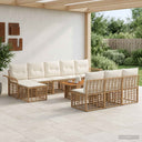 vidaXL Tuinbank Set 11 st Zwart en Donkergrijs poly rattan