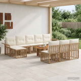 vidaXL Tuinbank Set 11 st Zwart en Donkergrijs poly rattan