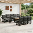 vidaXL Garden Sofa Set 11 Pieces Black and Dark Grey Poly Rattan