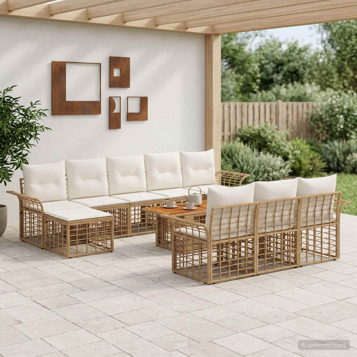 vidaXL Garden Sofa Set 11 Pieces Black and Dark Grey Poly Rattan