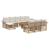vidaXL Garden Sofa Set 11 Pieces Black and Dark Grey Poly Rattan