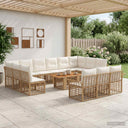 vidaXL Tuinbank Set 14 st Zwart en Donkergrijs poly rattan