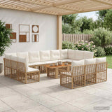 vidaXL Tuinbank Set 14 st Zwart en Donkergrijs poly rattan