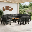 vidaXL Tuinbank Set 13 st Zwart en Donkergrijs poly rattan
