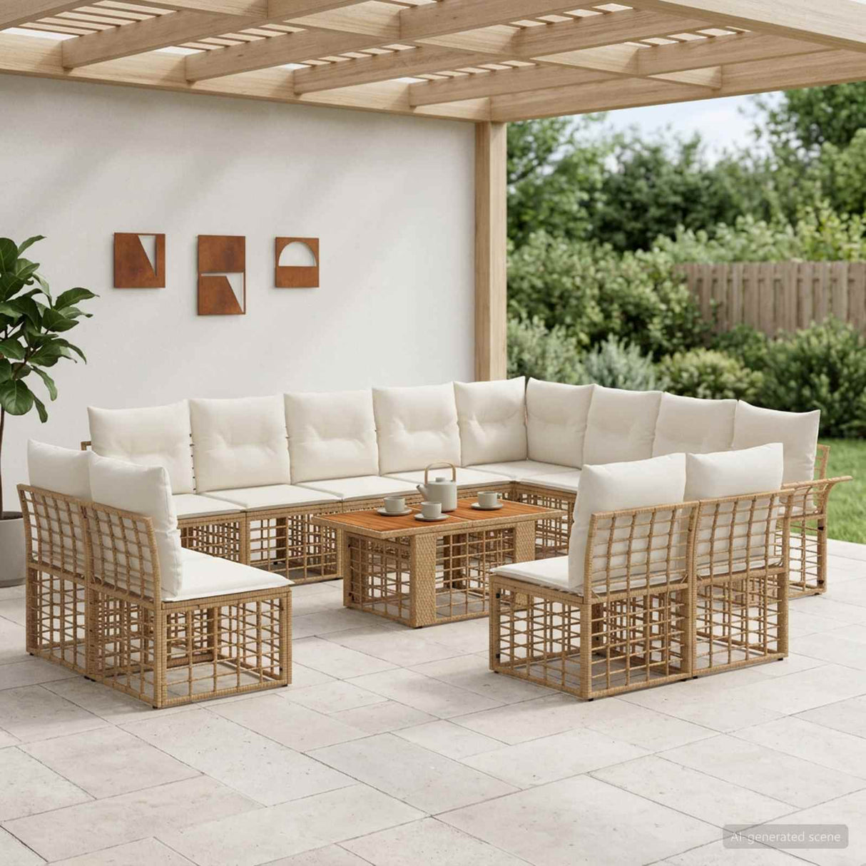 vidaXL Tuinbank Set 13 st Zwart en Donkergrijs poly rattan