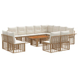 vidaXL Tuinbank Set 13 st Zwart en Donkergrijs poly rattan