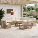 vidaXL Tuinbank Set 14 st Zwart en Donkergrijs poly rattan