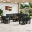 vidaXL Tuinbank Set 12 st Zwart en Donkergrijs poly rattan