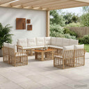 vidaXL Tuinbank Set 12 st Zwart en Donkergrijs poly rattan