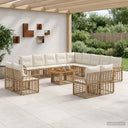 vidaXL Tuinbank Set 14 st Zwart en Donkergrijs poly rattan