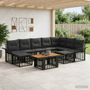 vidaXL Garden Bench Set 10 pcs Black and Dark Grey poly rattan