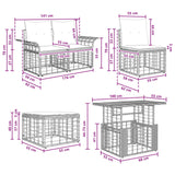 vidaXL Garden Bench Set 10 pcs Black and Dark Grey poly rattan