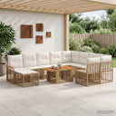 vidaXL Garden Bench Set 11 pcs Black and Dark Gray poly rattan
