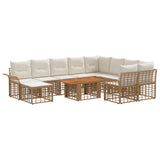 vidaXL Garden Bench Set 11 pcs Black and Dark Gray poly rattan