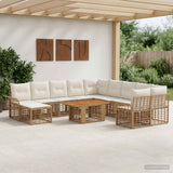 vidaXL Tuinbank Set 12 st Zwart en Donkergrijs poly rattan