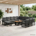 vidaXL Tuinbank Set 13 st Zwart en Donkergrijs poly rattan