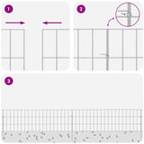 vidaXL Tuinhek met palen 48 pcs 95 x 30 cm Mesh Gegalvaniseerd staal