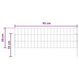 vidaXL Tuinhek met palen 48 pcs 95 x 30 cm Mesh Gegalvaniseerd staal