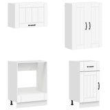 vidaXL Keukenblok LUCCA 8 pcs Wit Bewerkt hout