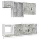 vidaXL Keukenblok LUCCA 8 pcs Wit Bewerkt hout
