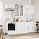 vidaXL Keukenblok LUCCA 8 pcs Wit Bewerkt hout