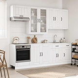 vidaXL Keukenblok LUCCA 8 pcs Wit Bewerkt hout
