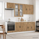vidaXL Keukenblok LUCCA 8 pcs Wit Bewerkt hout