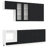vidaXL Keukenblok LUCCA 8 pcs Wit Bewerkt hout