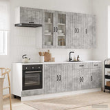 vidaXL Keukenblok LUCCA 8 pcs Wit Bewerkt hout