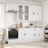 vidaXL Keukenblok LUCCA 8 pcs Wit Bewerkt hout