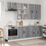 vidaXL Keukenblok LUCCA 8 pcs Wit Bewerkt hout