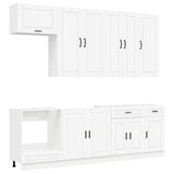 vidaXL Kitchen Set PORTO 8 pcs White Engineered Wood