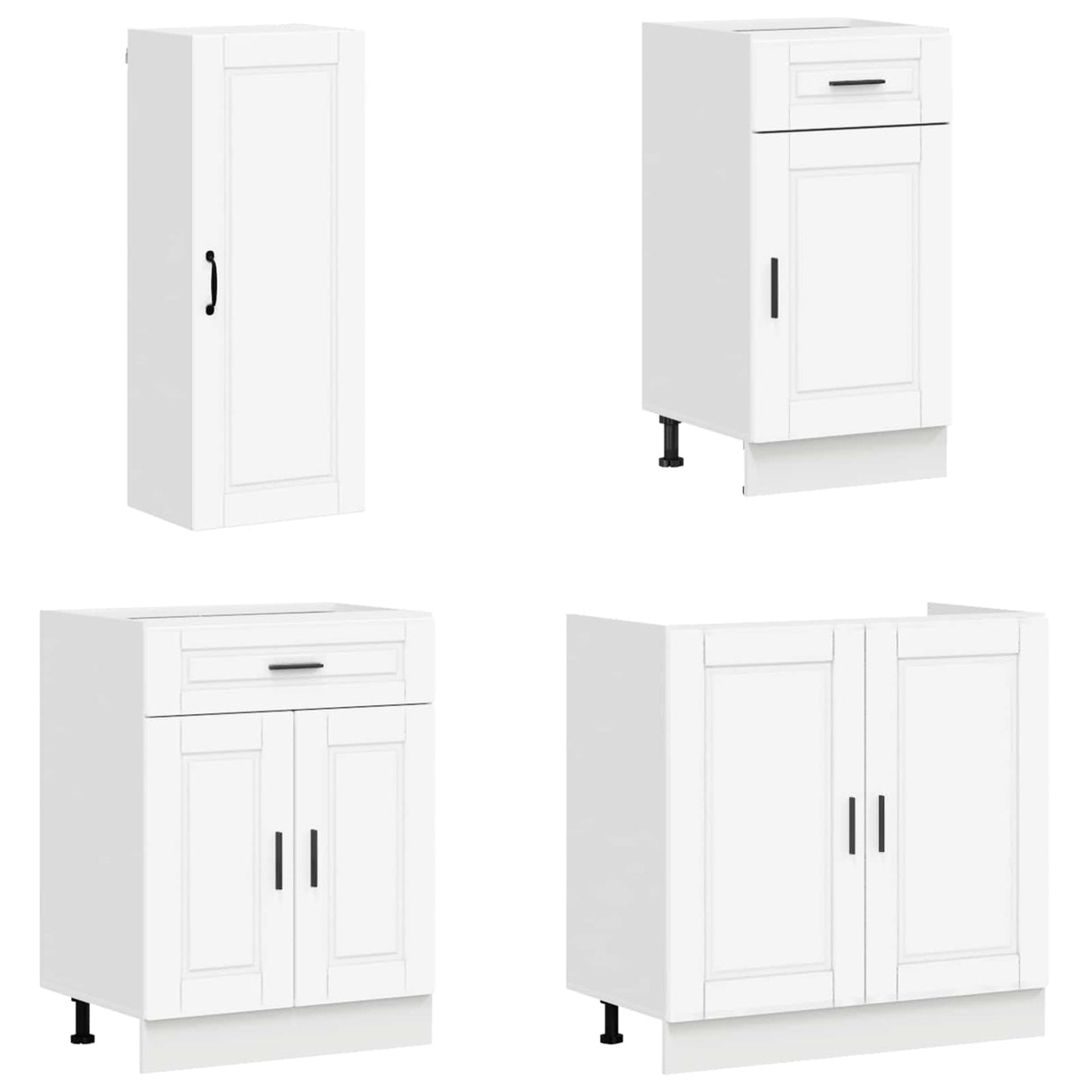 vidaXL Kitchen Set PORTO 8 pcs White Engineered Wood