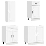 vidaXL Kitchen Set PORTO 8 pcs White Engineered Wood
