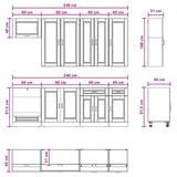 vidaXL Kitchen Set PORTO 8 pcs White Engineered Wood