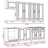 vidaXL Kitchen Set PORTO 8 pcs White Engineered Wood