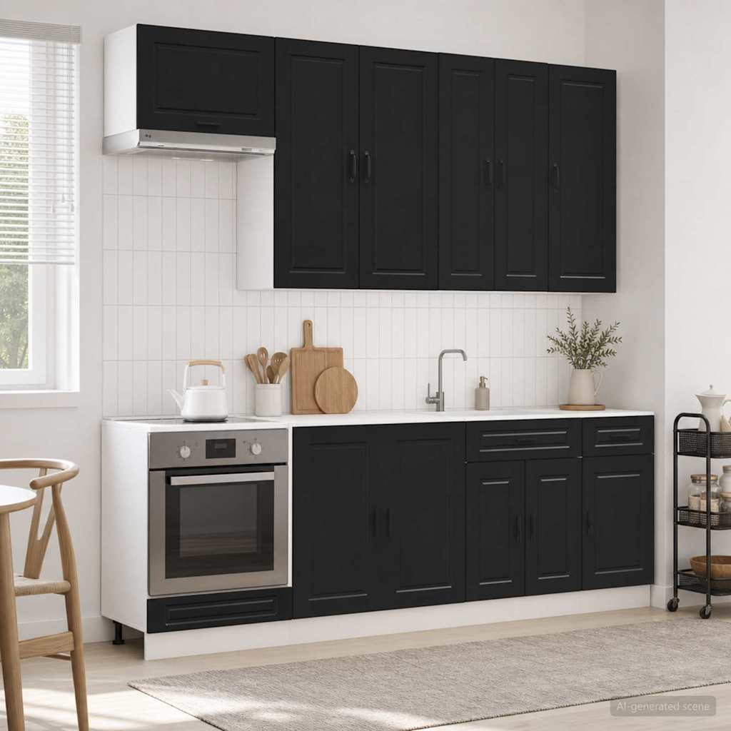 vidaXL Kitchen Set PORTO 8 pcs White Engineered Wood