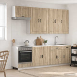 vidaXL Kitchen Set PORTO 8 pcs White Engineered Wood