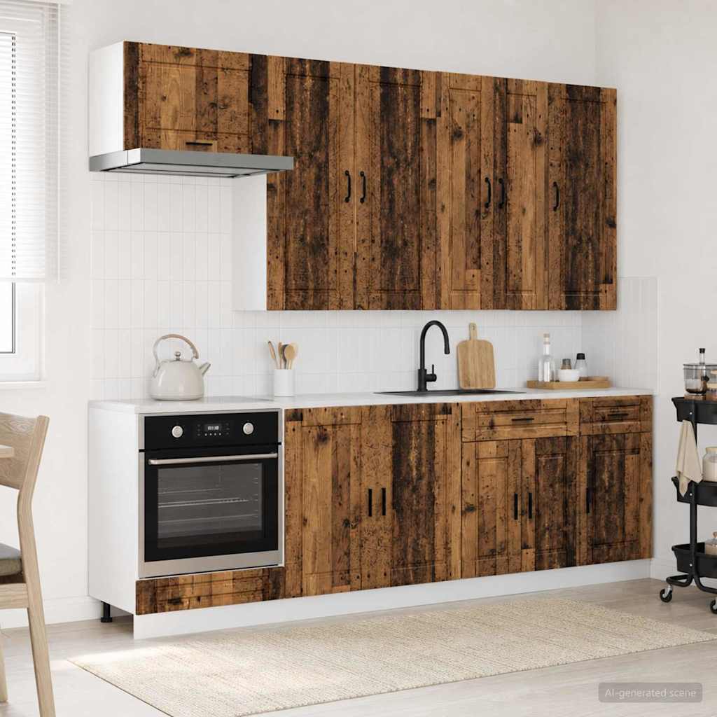 vidaXL Kitchen Set PORTO 8 pcs White Engineered Wood