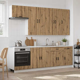 vidaXL Kitchen Set PORTO 8 pcs White Engineered Wood