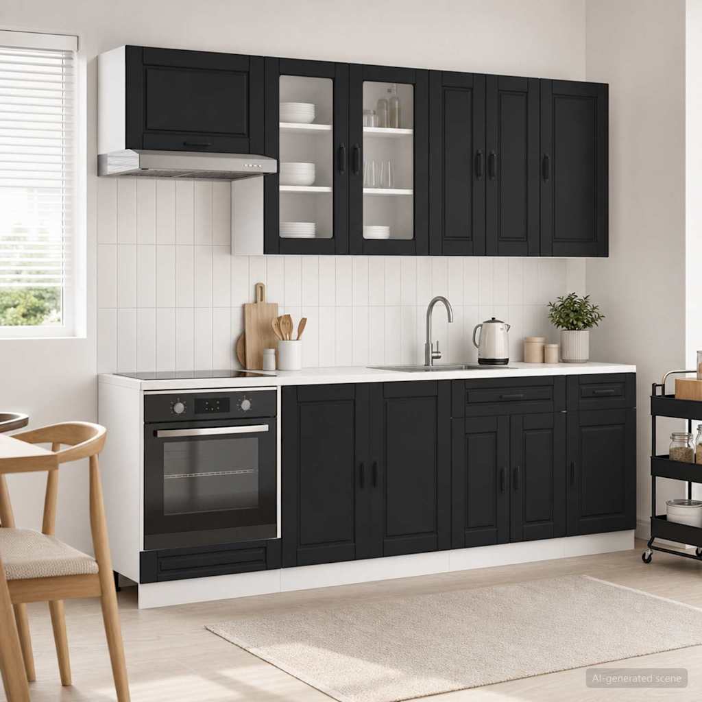vidaXL Kitchen Set PORTO 8 pcs White Engineered Wood