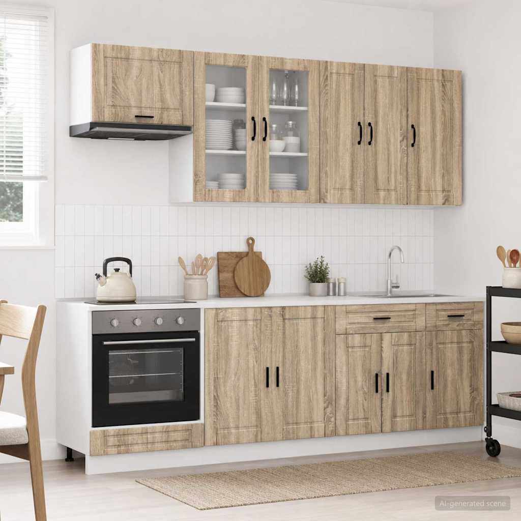 vidaXL Kitchen Set PORTO 8 pcs White Engineered Wood