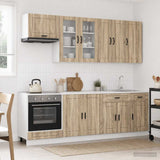 vidaXL Kitchen Set PORTO 8 pcs White Engineered Wood
