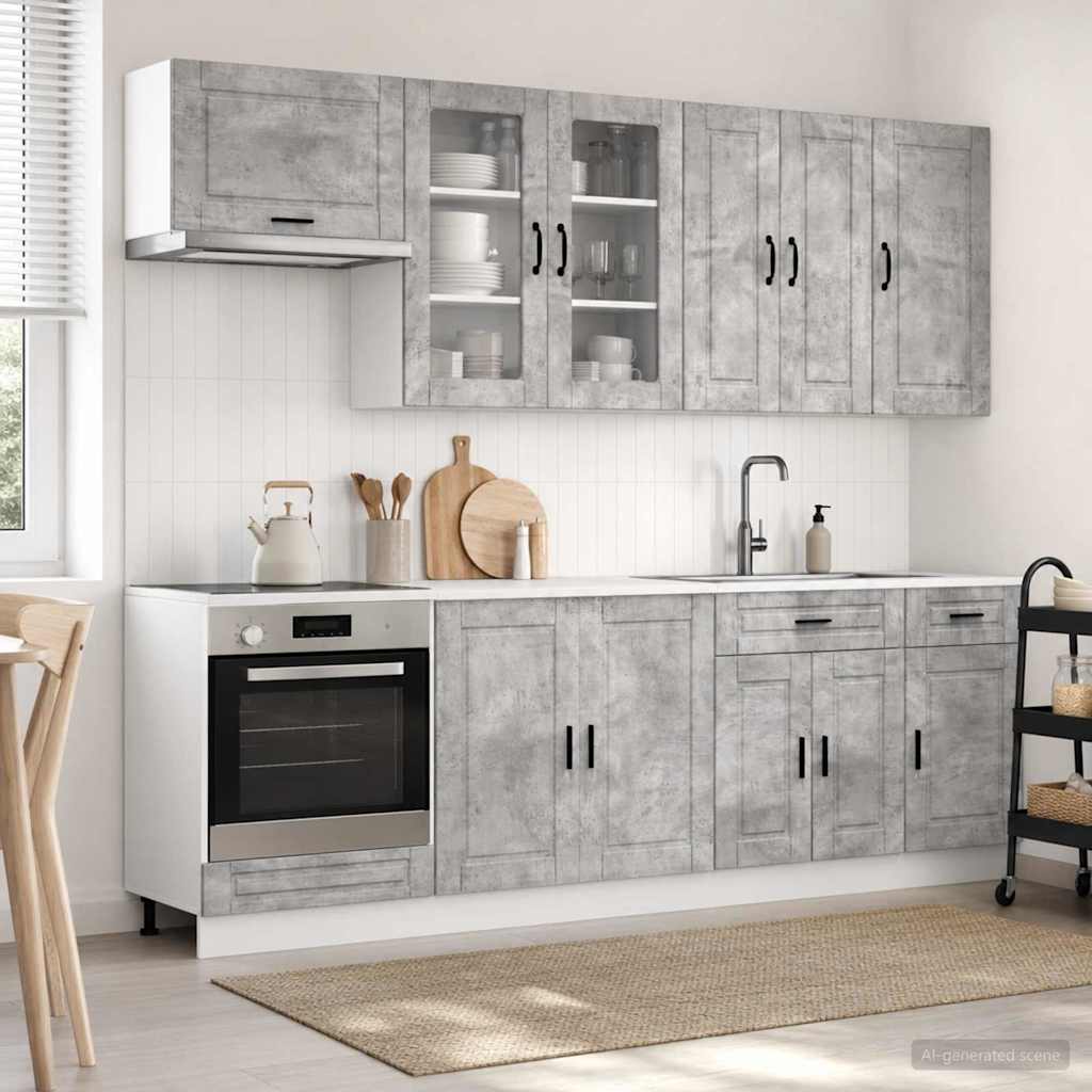 vidaXL Kitchen Set PORTO 8 pcs White Engineered Wood