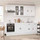 vidaXL Kitchen Set PORTO 8 pcs White Engineered Wood