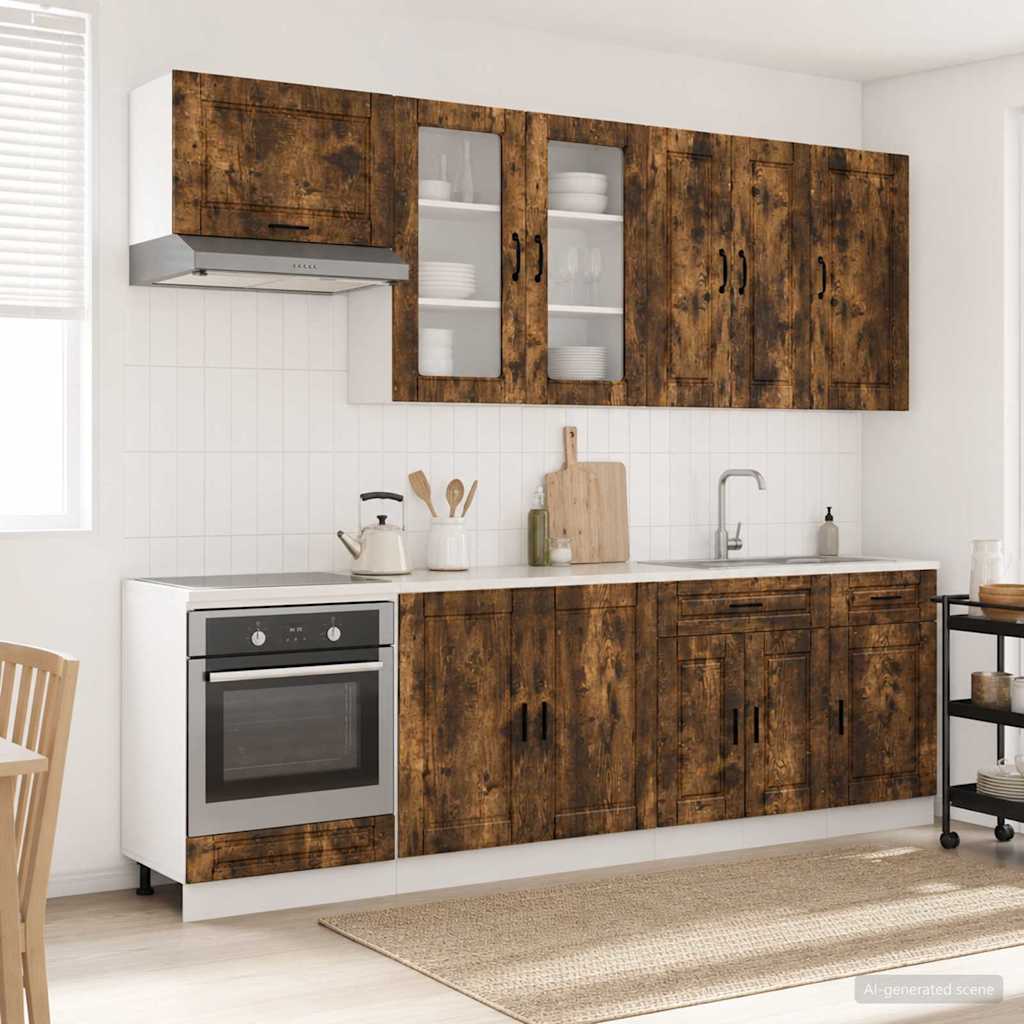 vidaXL Kitchen Set PORTO 8 pcs White Engineered Wood