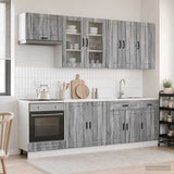 vidaXL Kitchen Set PORTO 8 pcs White Engineered Wood